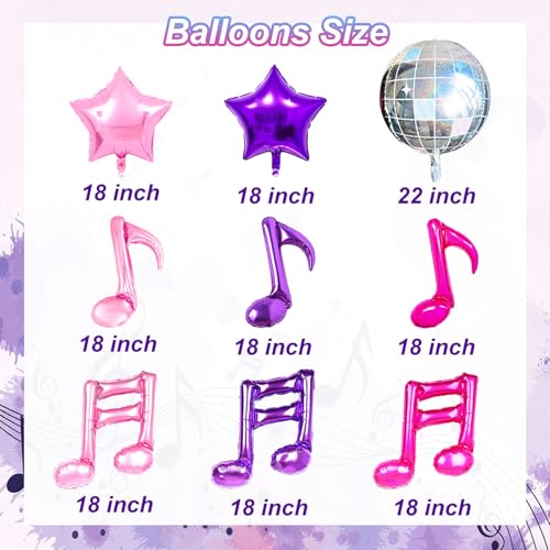 Kpop Music Note Balloons - 10 Pack for Birthday Parties