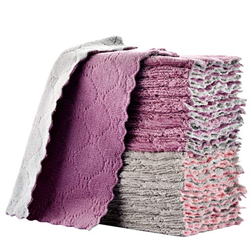 11-Piece Coral Velvet Kitchen Towels Set, 10x6 Inches