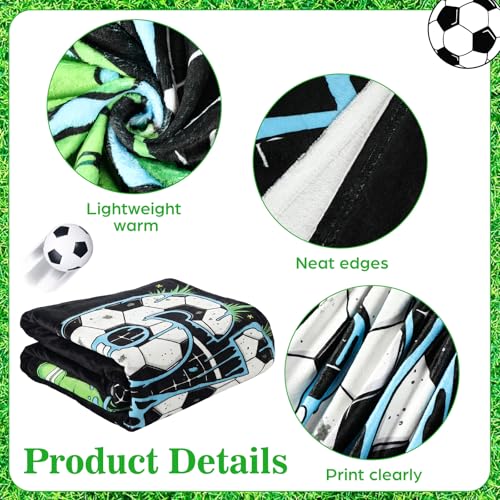 Soccer Throw Blanket 50" x 60" - Soft Fleece with 67 Number Design