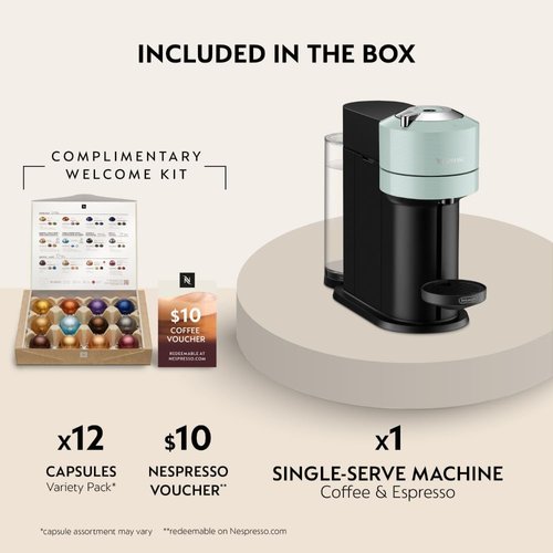 De'Longhi Nespresso Vertuo Next Coffee & Espresso Maker - Sleek Design, Versatile Brewing Options