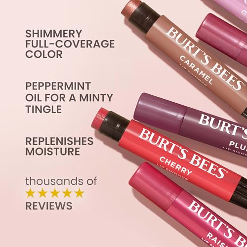 Burt's Bees Lip Shimmer, Moisturizing Tinted Lip Balm, Watermelon, 0.09 oz