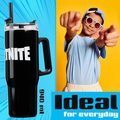 Fortnite Insulated Tumbler 33oz Stainless Steel Travel Mug with Straw