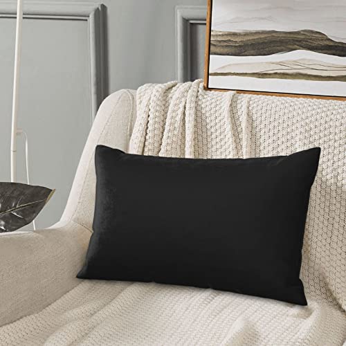 Personalized Custom Pillow Cover Black 14x20 with Photo & Text - Double Sided Print