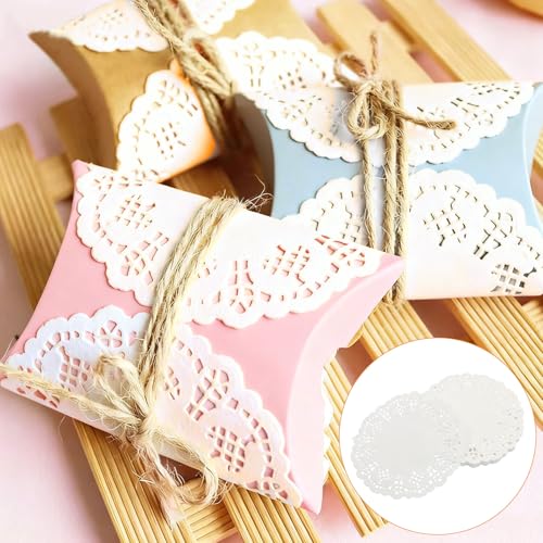 OSVJE Lace Paper Doilies - 4.5 Inch Round, 100 Pcs - Elegant Table Decor