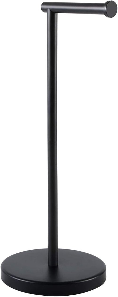 KES Toilet Paper Holder Stand - Modern Freestanding Tissue Roll Holder in Matte Black | 20.2" H, Rustproof SUS304 Stainless Steel