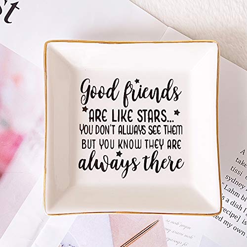 PUDDING CABIN White Ring Dish - Good Friends Are Like Stars