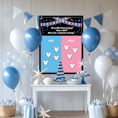 Gender Reveal Voting Game Set - Boy or Girl Party Decorations