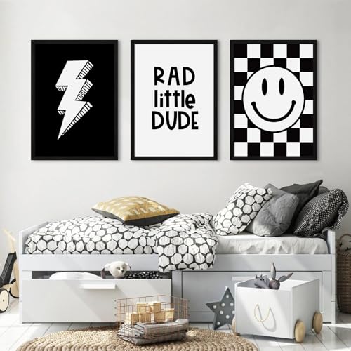 Rad Little Art Wall Decor Canvas Art for Boys Room - Framed 16x24 Inch