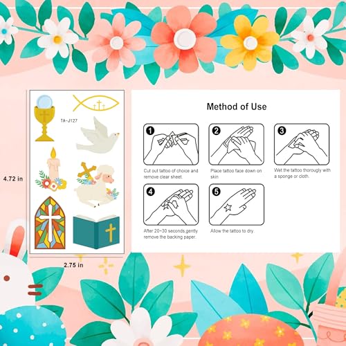 74Pcs Luminous Easter Temporary Tattoos for Kids Basket Stuffers
