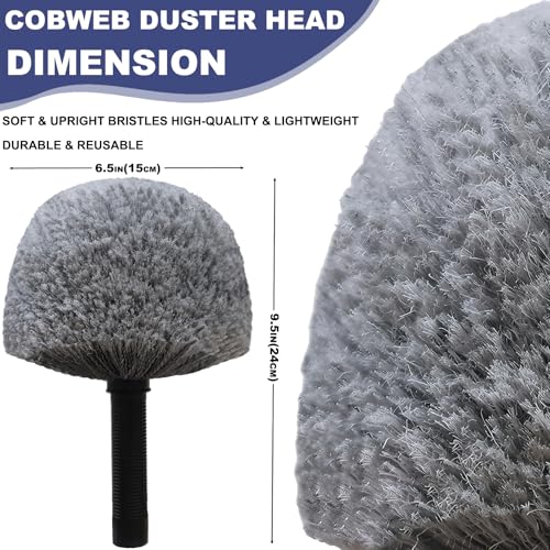 Tockrop Grey Cobweb Duster Head Brush - High Efficiency Cleaning Tool
