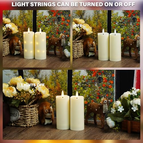 Nimiko Waterproof Flameless LED Candles with Timer & Remote - Ivory, 2 Pack