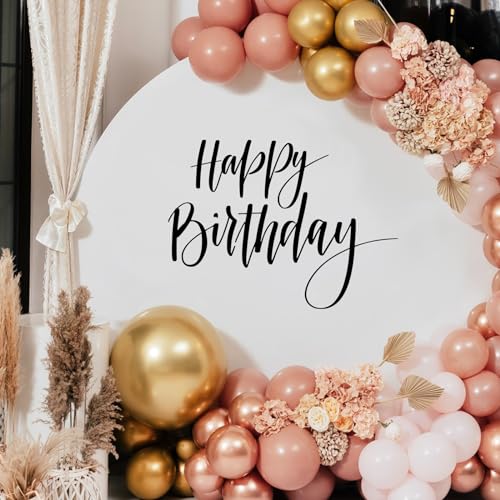 Happy Birthday Wall Decal Sticker for Balloon Arch Backdrop, Black