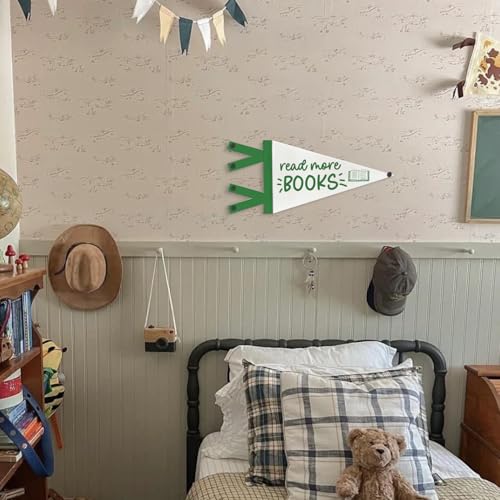 Read More Books Pennant Flag - Kids Room Decor, 8x17 Inch