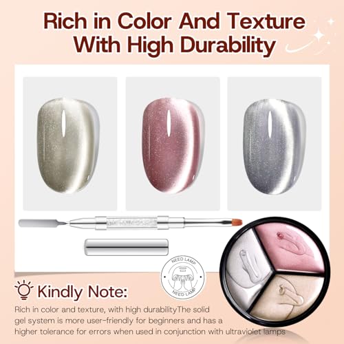 Major Dijit Cat Eye Gel Nail Polish Set with Magnetic Stick and Brush