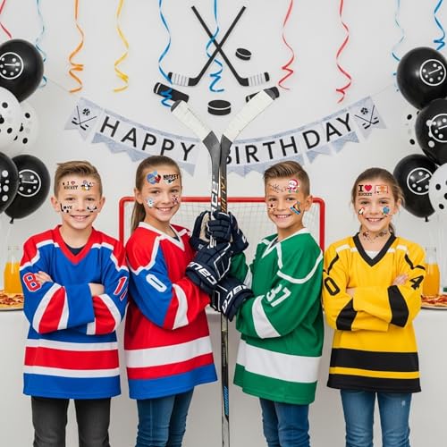 Ice Hockey Temporary Tattoos - 60 Pcs Party Favors and Supplies
