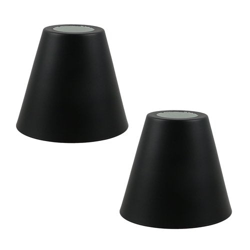 MY MIRONEY 2PCS Black Barrel Metal Lampshade Hardware E27 Industrial Pendant Light Shade Vintage Chandelier Lamp Shades Cone Bulb Guard Table Desk Lamp Cover, 4.13" Height