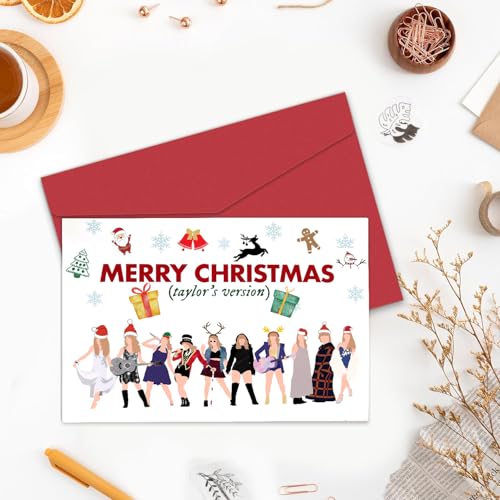 Singer Fan Christmas Card with Envelope - Funny Foldable Design
