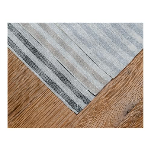 Beige Cotton Table Runner - Reusable, Washable Dining Decor, Set of 4