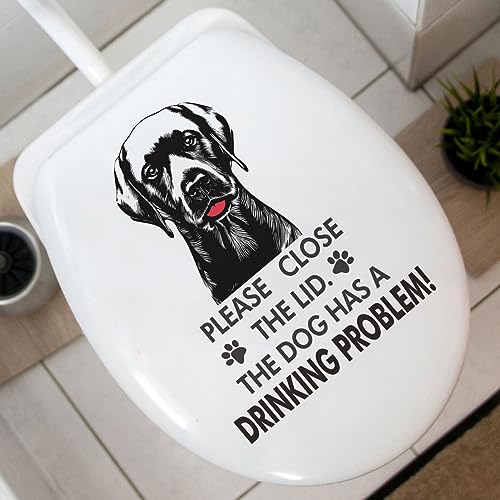 Funny Labrador Retriever Toilet Seat Decal - Waterproof Vinyl Bathroom Humor