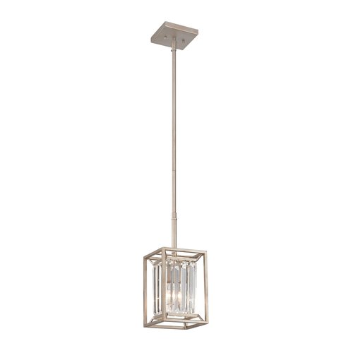 Designers Fountain Linares 1-Light Mini Pendant Light Fixture, Aged Platinum, 87430-AP
