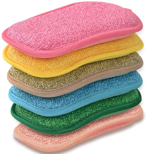 Heavy Duty Non-Scratch Kitchen Scrub Sponges - 6 Pack