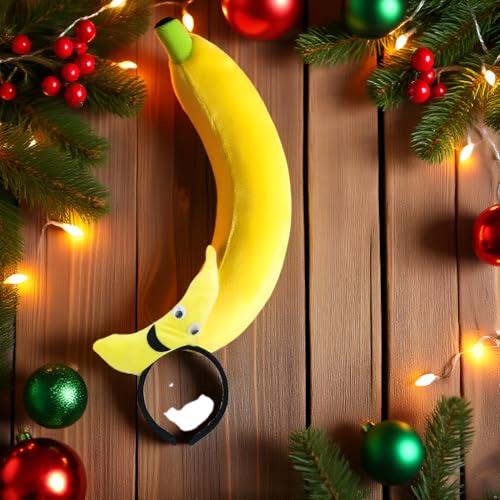 Plush Banana Headband Cute Yellow Fruit Hair Band for Costume Parties
