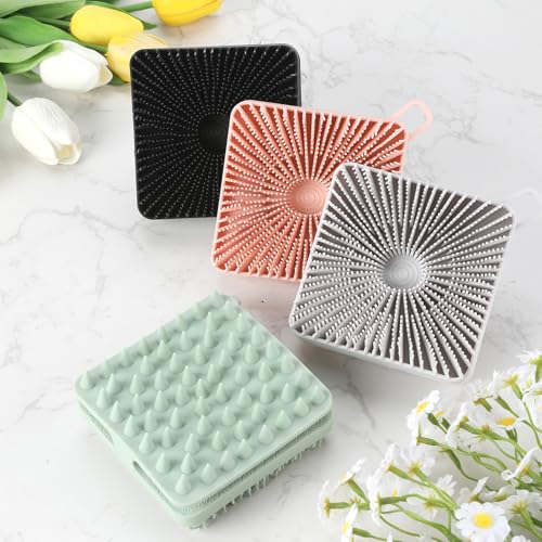 Silicone Body Scrubber 2-Pack Exfoliating Shower Loofah & Scalp Massager
