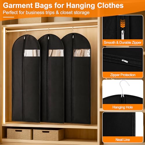 EZ COZY 45" Garment Bag for Travel & Hanging Clothes - Waterproof & Durable