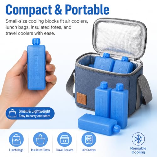 Beavorty Reusable Ice Packs - 8pcs Cooling Blocks for Air Coolers & Camping