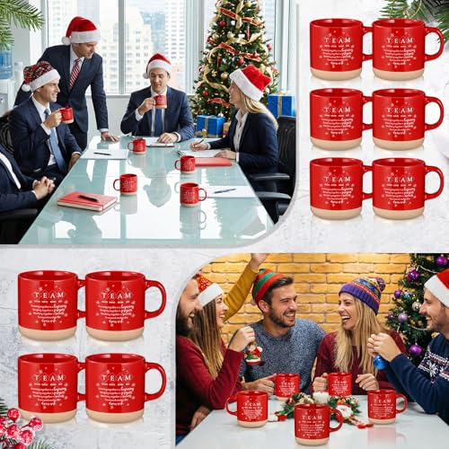 Team Appreciation Gift Mug - 13 oz Red & Milk Tea Color Ceramic Mug with Motivational Quote - Variation of THIS listing
