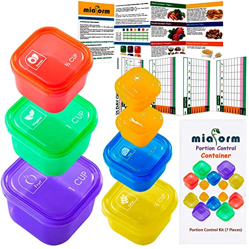Miaform Portion Control Container Kit - 21 Day Meal Planner & eBook