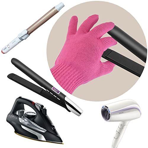 FOHOLA Heat Resistant Gloves for Hair Styling and Curling Wands