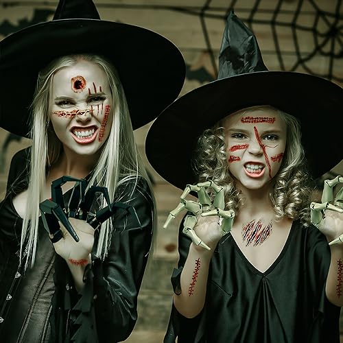Zombie Scars Temporary Tattoos with Fake Blood Halloween Makeup