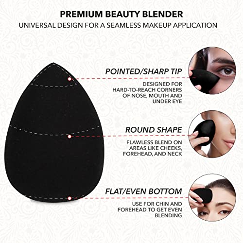 ForPro Expert Makeup Sponge Blender - Latex-Free Black Beauty Sponge