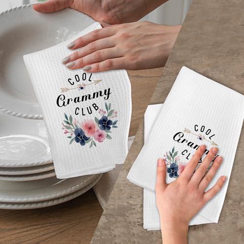 Grammy Floral Kitchen Hand Towel - 16x24 Microfiber Grandma Gift