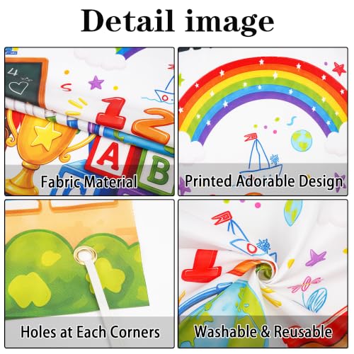 Watch Out Preschool Door Banner - 35x72 inch White School Welcome Backdrop