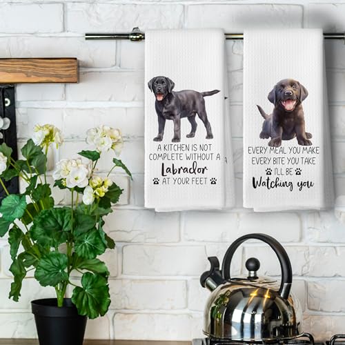 Labrador Kitchen Towels Set of 2 - Decorative Dish Towels 16x24