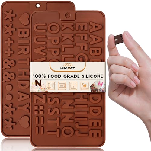 HKNMTT Mini Letter Silicone Molds for Cake & Chocolate Decorating - 2PCS
