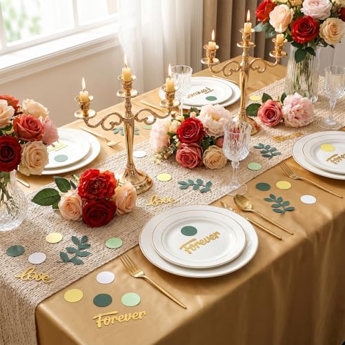 300PCS Sage Green Wedding Table Confetti Set - Love & Forever