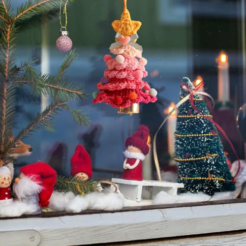 Handmade Crochet Christmas Tree Ornament with Bell - Festive Holiday Decor