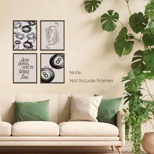 BESERH Retro Leopard Print Wall Art Set of 4 - 8x10 Inches