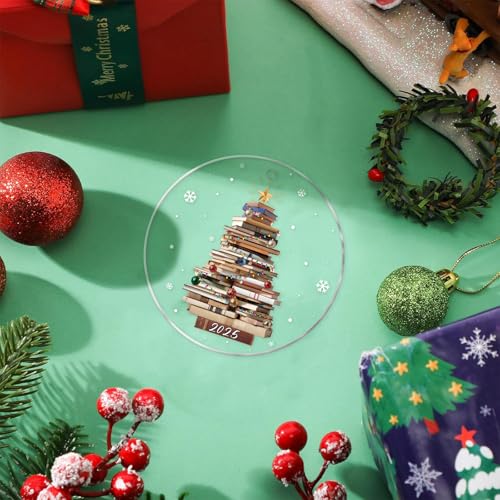 JUESMOS Acrylic Book Christmas Ornament for Tree Holiday Decor
