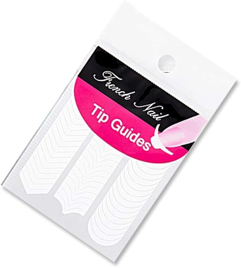 French Manicure Nail Art Stickers 48 Pcs Self-Adhesive Tip Guides Stencils