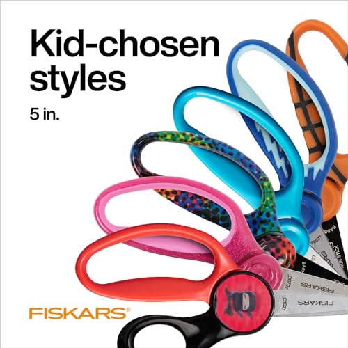 Fiskars 5" SoftGrip Kids Blunt-Tip Safety Scissors, 3-Pack (Blue, Purple, Pink)