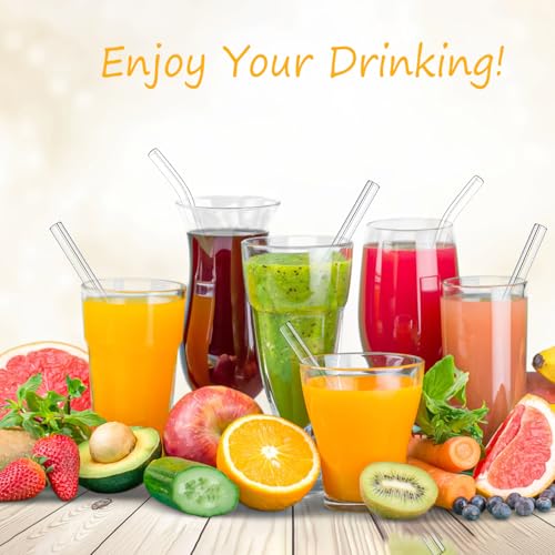 Kiemeu 20-Pack Reusable Borosilicate Glass Straws, Shatter Resistant Set