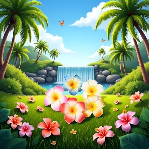 5-Piece Hawaiian Plumeria Flower Hair Clips Tropical Beach Accessories