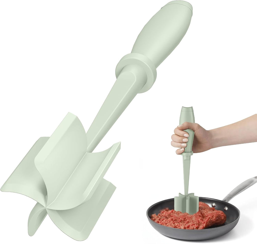 Meat Chopper by Premium | Heat Resistant Hamburger Grinder & Smasher Tool - Green