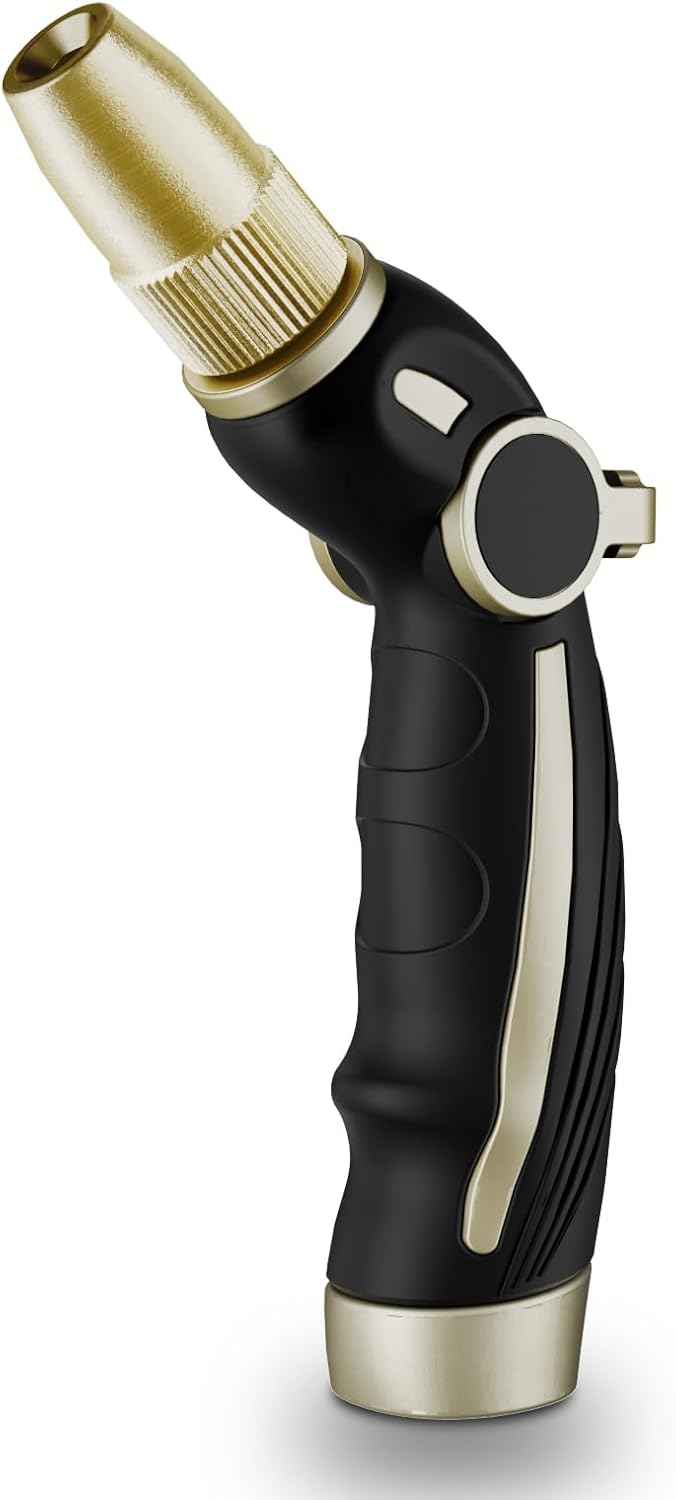 RESTMO High Pressure Hose Nozzle - Heavy Duty Brass Head for Car Washing & Garden Cleaning | 4 Adjustable Spray Patterns