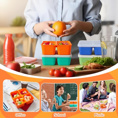 Roshtia Silicone Food Containers - 4 Pack Reusable Bento Lunch Boxes