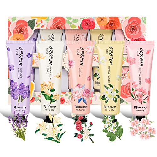 Nineaccy Hand Cream Gift Set - 5-Pack Travel Size Moisturizing Lotion for Dry Skin